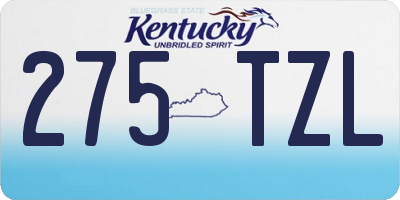 KY license plate 275TZL