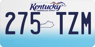 KY license plate 275TZM