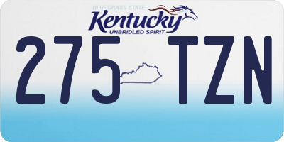 KY license plate 275TZN