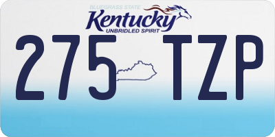 KY license plate 275TZP