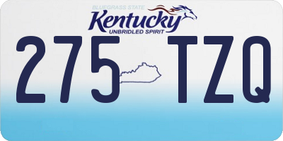 KY license plate 275TZQ