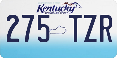 KY license plate 275TZR