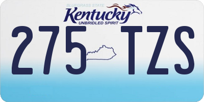 KY license plate 275TZS