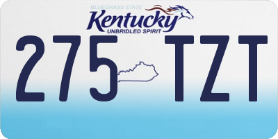 KY license plate 275TZT