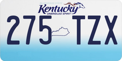 KY license plate 275TZX