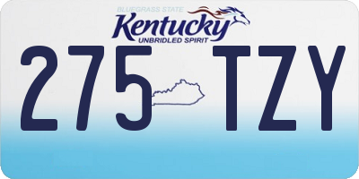 KY license plate 275TZY