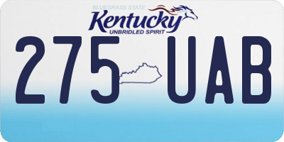 KY license plate 275UAB