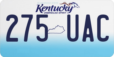 KY license plate 275UAC