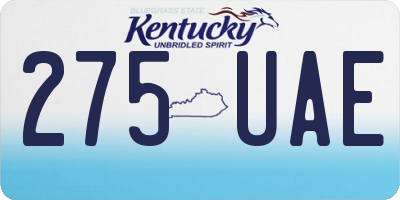 KY license plate 275UAE