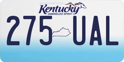 KY license plate 275UAL