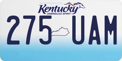 KY license plate 275UAM