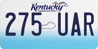 KY license plate 275UAR