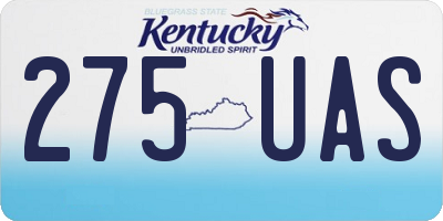 KY license plate 275UAS
