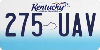 KY license plate 275UAV