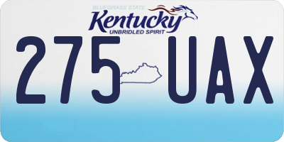KY license plate 275UAX