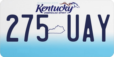 KY license plate 275UAY