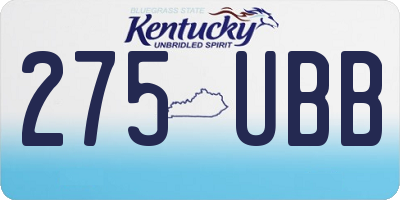 KY license plate 275UBB
