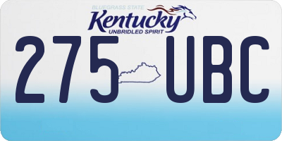 KY license plate 275UBC