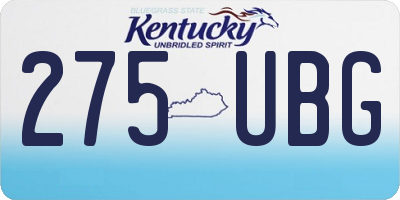 KY license plate 275UBG