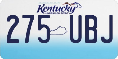 KY license plate 275UBJ