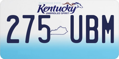 KY license plate 275UBM