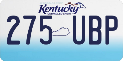 KY license plate 275UBP