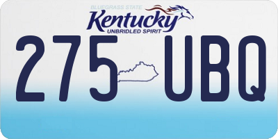 KY license plate 275UBQ