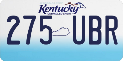 KY license plate 275UBR