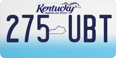 KY license plate 275UBT