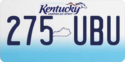 KY license plate 275UBU
