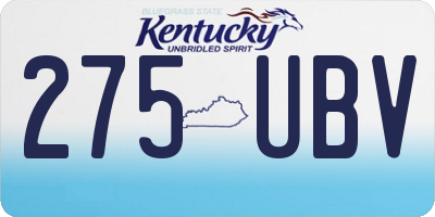 KY license plate 275UBV