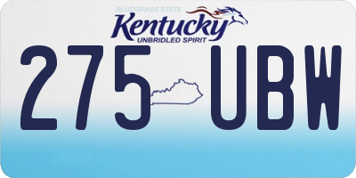 KY license plate 275UBW