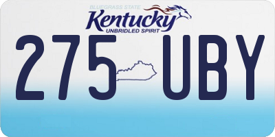 KY license plate 275UBY
