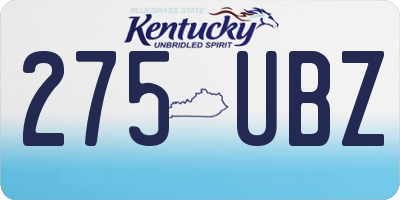 KY license plate 275UBZ