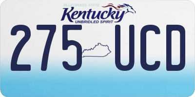 KY license plate 275UCD