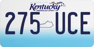 KY license plate 275UCE