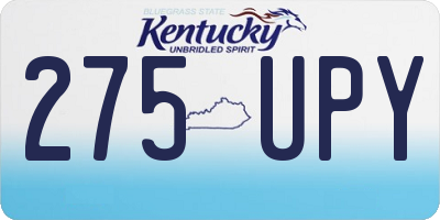 KY license plate 275UPY