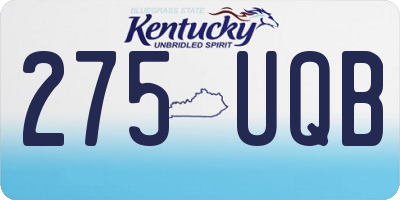 KY license plate 275UQB