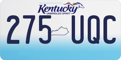 KY license plate 275UQC
