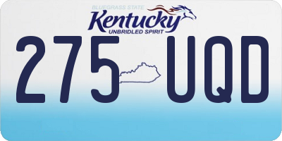 KY license plate 275UQD