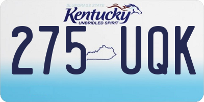 KY license plate 275UQK