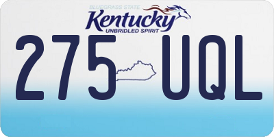 KY license plate 275UQL