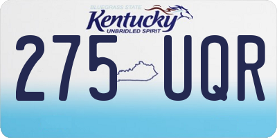 KY license plate 275UQR