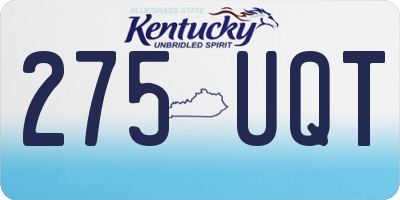 KY license plate 275UQT