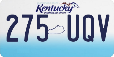 KY license plate 275UQV