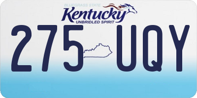 KY license plate 275UQY
