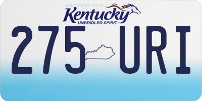 KY license plate 275URI