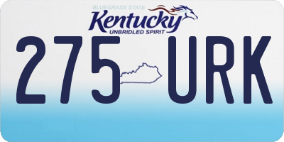 KY license plate 275URK