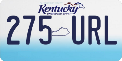 KY license plate 275URL