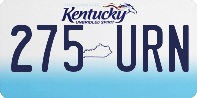 KY license plate 275URN